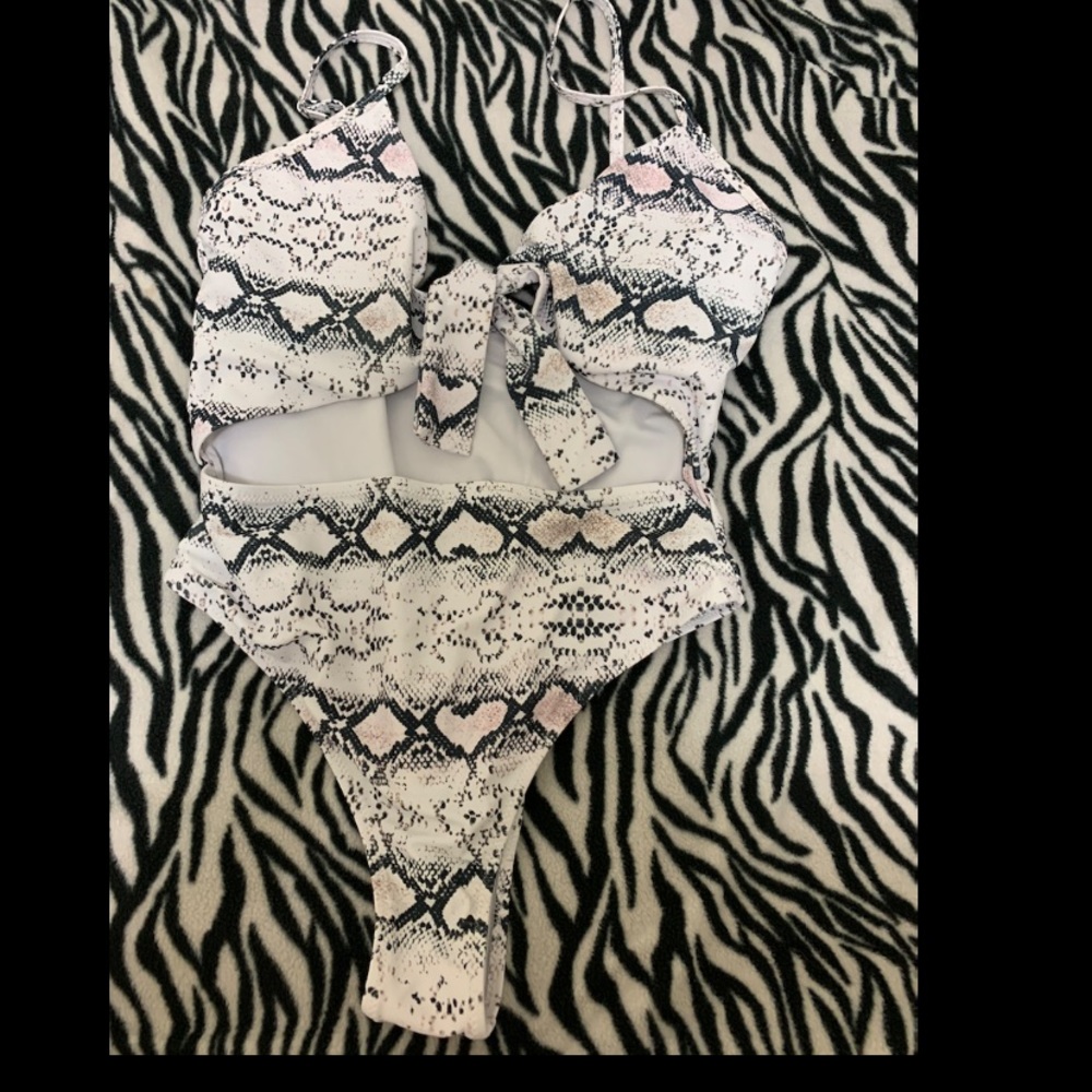 Snake Print One Piece Bathing Suit